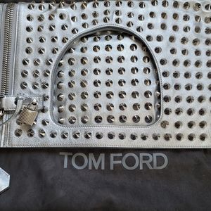 Tom Ford Silver Spiked Foldover Bag
